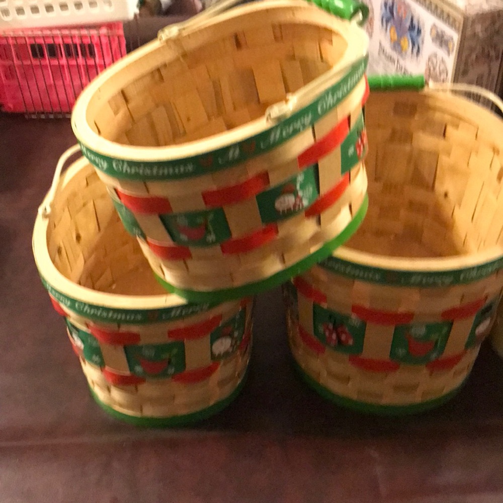Baskets Christmas with Handles Set of 3 Christmas Baskets